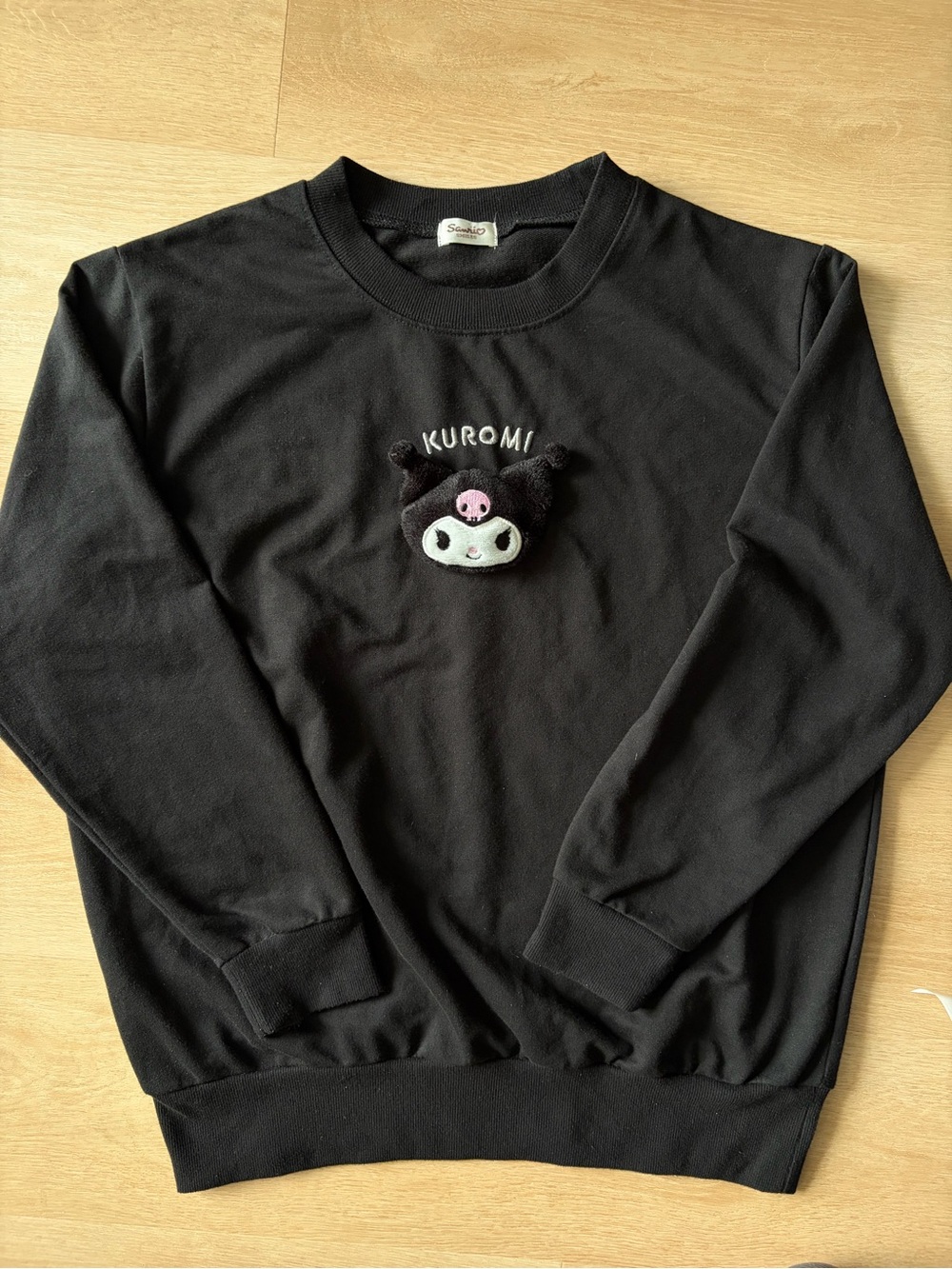 Sanrio Japan Kuromi 3D Plush Appliqué Sweatshirt Black M Rare